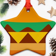 Hamburger Bread Food Cheese Ornament (star) by Simbadda