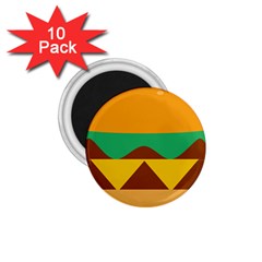 Hamburger Bread Food Cheese 1 75  Magnets (10 Pack)  by Simbadda