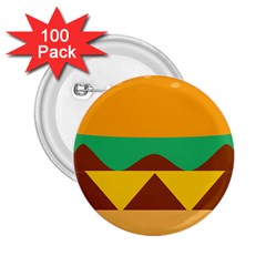 Hamburger Bread Food Cheese 2 25  Buttons (100 Pack)  by Simbadda