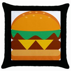 Hamburger Bread Food Cheese Throw Pillow Case (black) by Simbadda