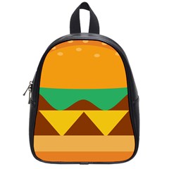 Hamburger Bread Food Cheese School Bags (small)  by Simbadda