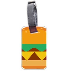 Hamburger Bread Food Cheese Luggage Tags (two Sides) by Simbadda