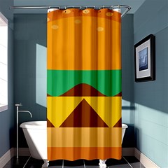 Hamburger Bread Food Cheese Shower Curtain 36  X 72  (stall)  by Simbadda