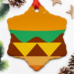 Hamburger Bread Food Cheese Snowflake Ornament (two Sides) by Simbadda