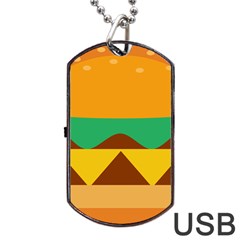 Hamburger Bread Food Cheese Dog Tag Usb Flash (one Side) by Simbadda