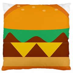 Hamburger Bread Food Cheese Large Cushion Case (one Side) by Simbadda