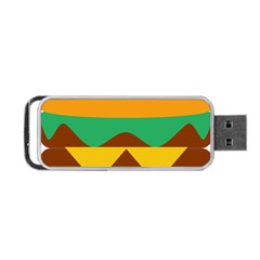 Hamburger Bread Food Cheese Portable Usb Flash (two Sides) by Simbadda