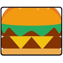 Hamburger Bread Food Cheese Double Sided Fleece Blanket (medium)  by Simbadda