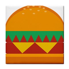 Burger Bread Food Cheese Vegetable Tile Coasters by Simbadda