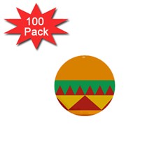 Burger Bread Food Cheese Vegetable 1  Mini Buttons (100 Pack)  by Simbadda