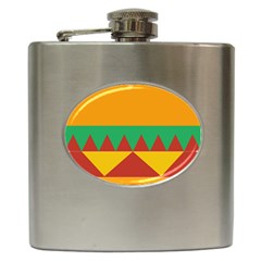 Burger Bread Food Cheese Vegetable Hip Flask (6 Oz) by Simbadda