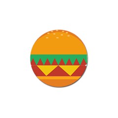 Burger Bread Food Cheese Vegetable Golf Ball Marker by Simbadda