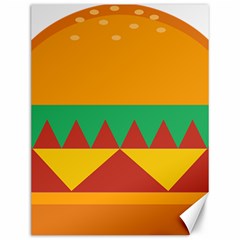 Burger Bread Food Cheese Vegetable Canvas 12  X 16   by Simbadda