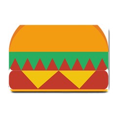 Burger Bread Food Cheese Vegetable Small Doormat  by Simbadda