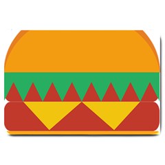 Burger Bread Food Cheese Vegetable Large Doormat  by Simbadda