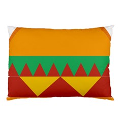 Burger Bread Food Cheese Vegetable Pillow Case by Simbadda