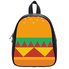 Burger Bread Food Cheese Vegetable School Bags (small)  by Simbadda