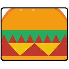 Burger Bread Food Cheese Vegetable Fleece Blanket (medium)  by Simbadda