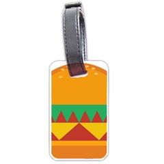 Burger Bread Food Cheese Vegetable Luggage Tags (one Side)  by Simbadda