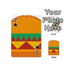 Burger Bread Food Cheese Vegetable Playing Cards 54 (mini)  by Simbadda