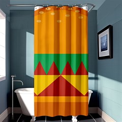 Burger Bread Food Cheese Vegetable Shower Curtain 36  X 72  (stall)  by Simbadda