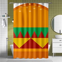 Burger Bread Food Cheese Vegetable Shower Curtain 48  X 72  (small)  by Simbadda