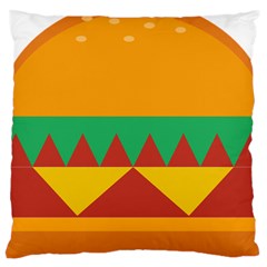 Burger Bread Food Cheese Vegetable Large Cushion Case (two Sides) by Simbadda