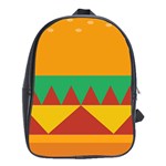 Burger Bread Food Cheese Vegetable School Bags (XL)  Front