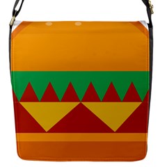 Burger Bread Food Cheese Vegetable Flap Messenger Bag (s) by Simbadda