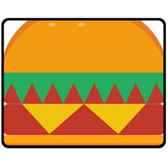 Burger Bread Food Cheese Vegetable Double Sided Fleece Blanket (medium)  by Simbadda