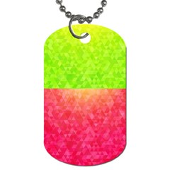 Colorful Abstract Triangles Pattern  Dog Tag (two Sides) by TastefulDesigns