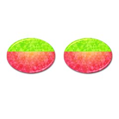 Colorful Abstract Triangles Pattern  Cufflinks (oval) by TastefulDesigns