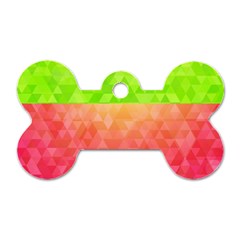 Colorful Abstract Triangles Pattern  Dog Tag Bone (two Sides) by TastefulDesigns