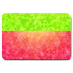 Colorful Abstract Triangles Pattern  Large Doormat  by TastefulDesigns