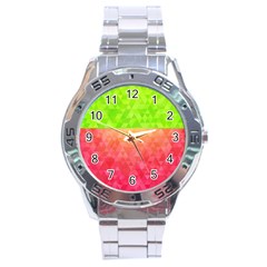 Colorful Abstract Triangles Pattern  Stainless Steel Analogue Watch by TastefulDesigns