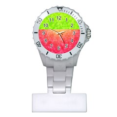 Colorful Abstract Triangles Pattern  Plastic Nurses Watch by TastefulDesigns