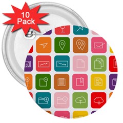 Icons Vector 3  Buttons (10 Pack)  by Simbadda