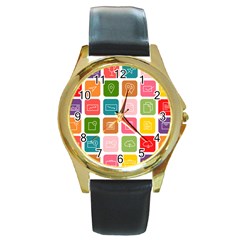 Icons Vector Round Gold Metal Watch by Simbadda