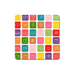 Icons Vector Square Magnet by Simbadda