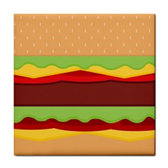 Vector Burger Time Background Tile Coasters