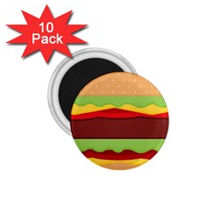 Vector Burger Time Background 1.75  Magnets (10 pack) 