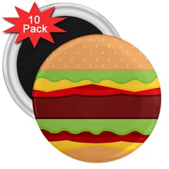 Vector Burger Time Background 3  Magnets (10 pack) 