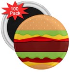 Vector Burger Time Background 3  Magnets (100 pack) Front