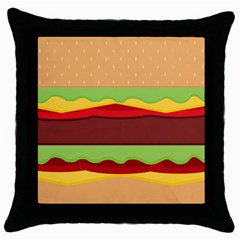 Vector Burger Time Background Throw Pillow Case (Black)