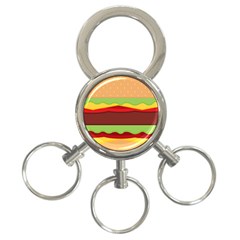 Vector Burger Time Background 3-Ring Key Chains