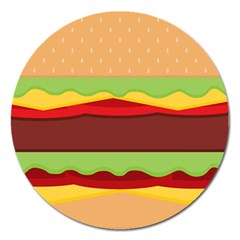 Vector Burger Time Background Magnet 5  (Round)