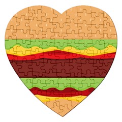 Vector Burger Time Background Jigsaw Puzzle (heart) by Simbadda