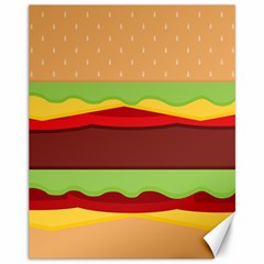 Vector Burger Time Background Canvas 11  x 14  