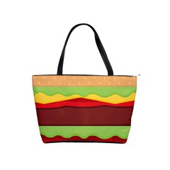 Vector Burger Time Background Shoulder Handbags by Simbadda