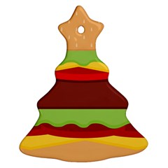 Vector Burger Time Background Christmas Tree Ornament (Two Sides)